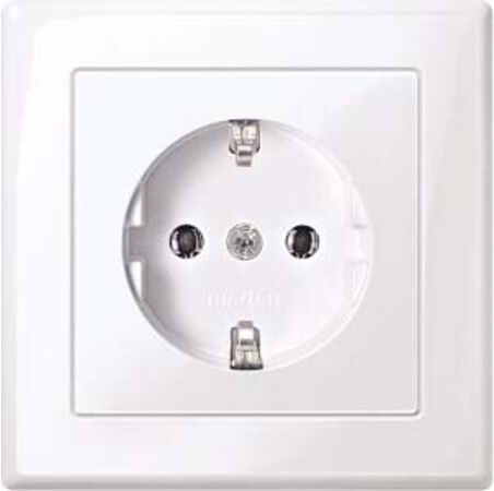 Merten Prise SCHUKO aws/gl avec plaque de recouvrement complète MEG2301-1425 (MEG2301-1425)