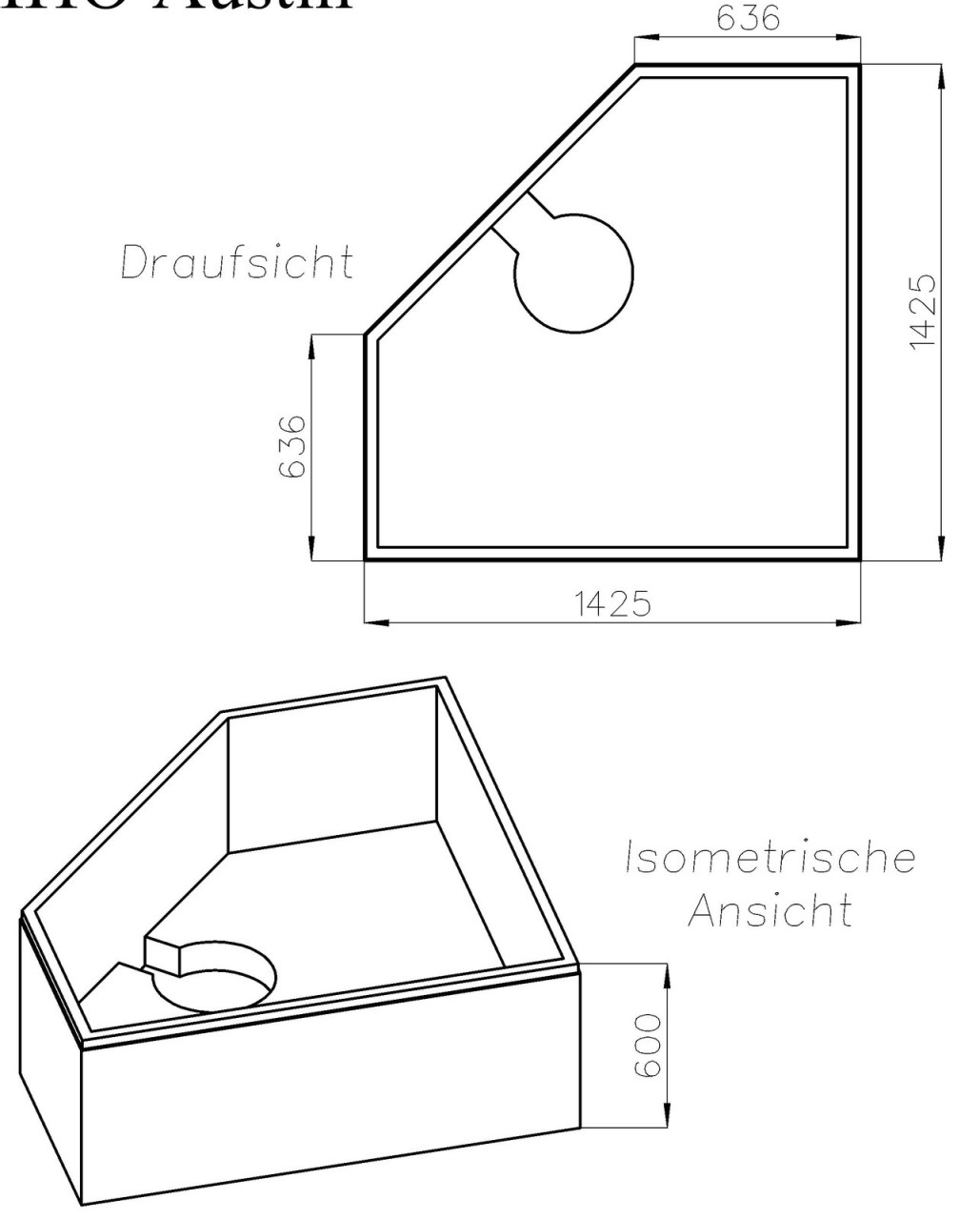 Neuesbad Wannenträger für RIHO Austin 145x145 SW14449
