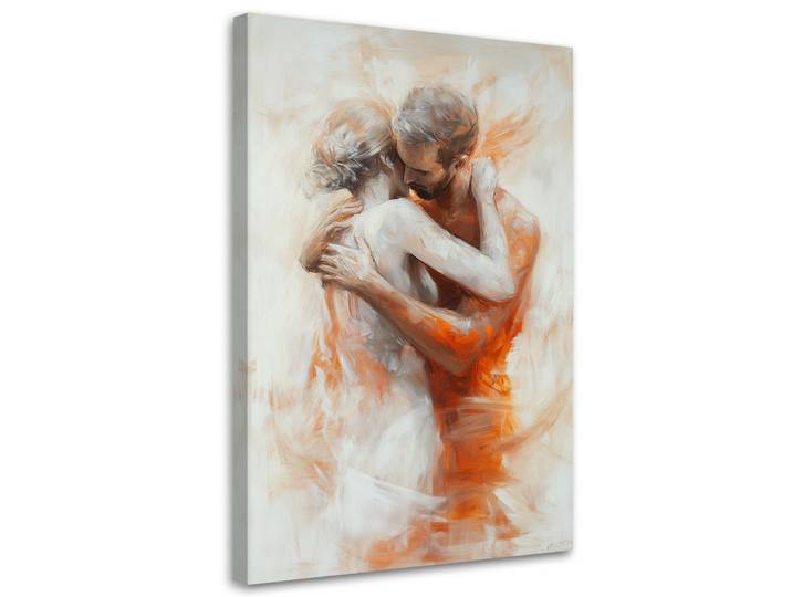 Feeby Wandbild nacktes liebespaar beige, Orange, Herz/Romantik, Rechteckig, 80x120 cm, Bilder & Rahmen, Bilder, Leinwandbilder