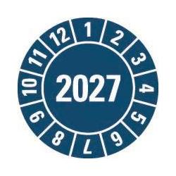 Hein 189463 Prüfplakette 2027 blau Folie selbstklebend Ø 20mm 500/Rolle (189463)