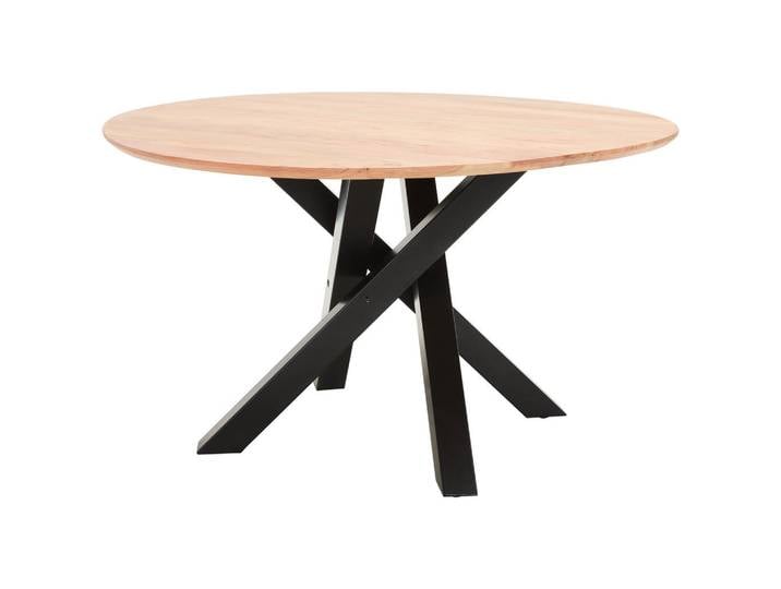 Landscape Esstisch, Schwarz, Akazie, Holz, Metall, Akazie, vollmassiv, rund, eckig, 130x76x130 cm, Esszimmer, Tische, Esstische, Esstische rund