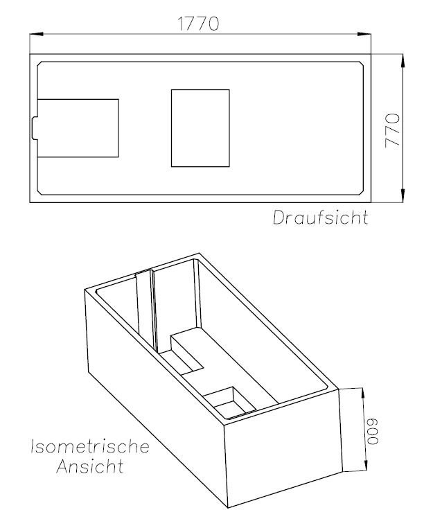 Neuesbad Wannenträger für RIHO Future 180x80 SW14406