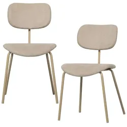 WOOOD Esszimmerstühle - 2er Set  Link ¦ beige ¦ Maße (cm): B: 45 H: 78