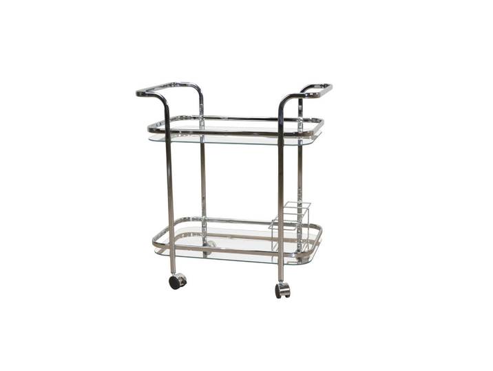 Mid.you Servierwagen, Chrom, Metall, Glas, Uni, 69x75x44 cm, einfacher Aufbau, Esszimmer, Barmöbel, Barwagen