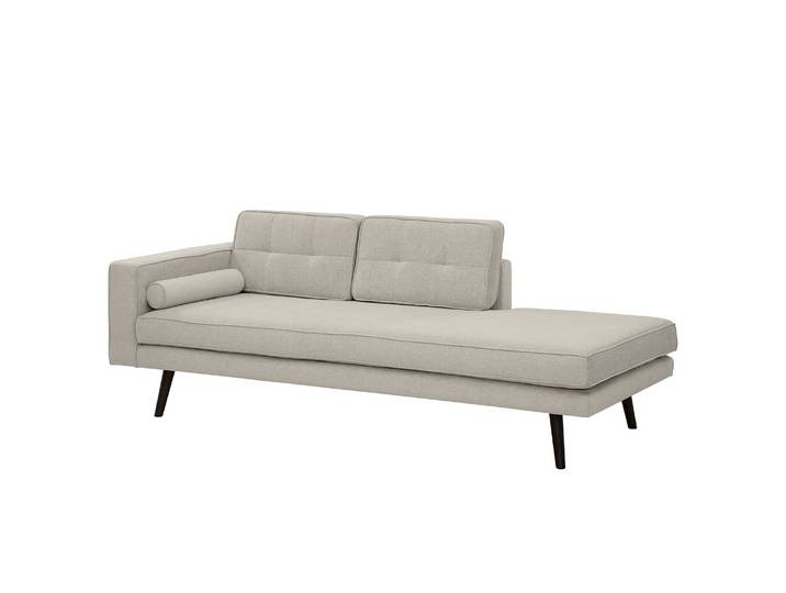 Recamiere Vagnas I Grau/Lichtgrau Webstoff Nere 202 x 76 x 86cm Armlehne davorstehend links Skandi