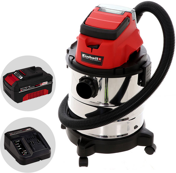 Einhell TC-VC 18/20 Li - Aspirasolidi e liquidi a batteria - 18V 4Ah