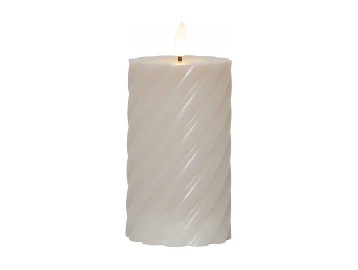 Star Trading Bougie Pillar LED Flame Ø7,5x15 cm Beige