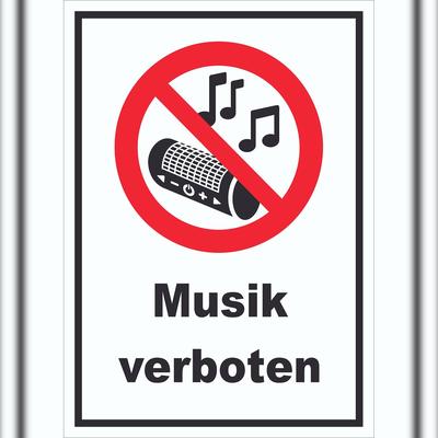 HB-Druck Schild Musik verboten A2 (420x594mm)
