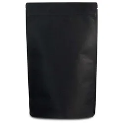 VEPATIM 500x Standbodenbeutel Kraftpapier schwarz 200x280x120mm 1000ml