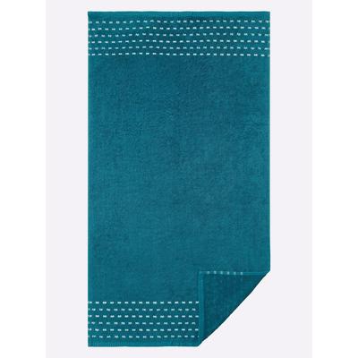 Handtuch WÄSCHEPUR Gr. 1, bunt (aquapetrol), B:50cm L:100cm, 100% Baumwolle, Handtücher