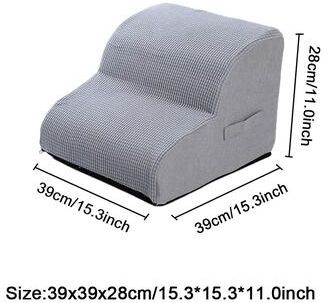 Uplift Essentials CloudStep Orthopedic 3 Step Pet Stairs light Grey 2 Step