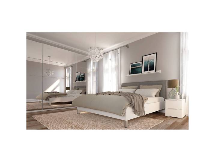 Schwebetürenschrank reflect 360 x 236cm Beige/Alpinweiß 3 Türen