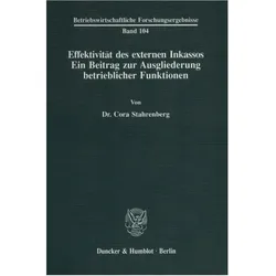 Effektivität des externen Inkassos, Fachbücher von Cora Stahrenberg