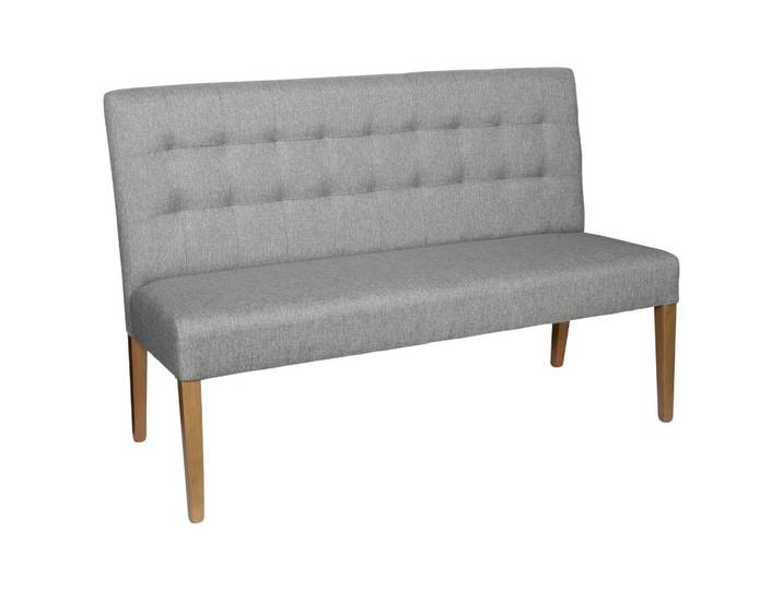 Carryhome Sitzbank, Hellgrau, Holz, Buche, massiv, 141x95x64 cm, Esszimmer, Bänke, Sitzbänke