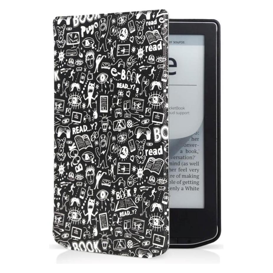 Connect IT Pouzdro na čtečku knih PocketBook 629, 634, Doodle černá (CEB-1077-DD)