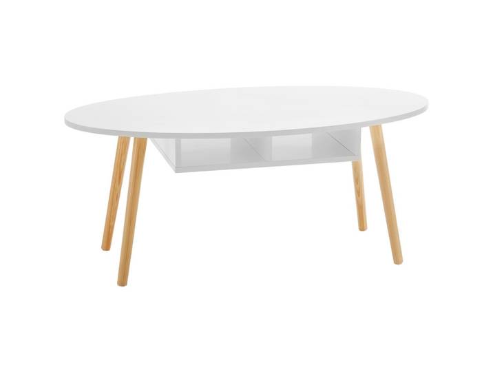 Couchtisch Silvio Weiß/Pinienfarben MDF/Holz