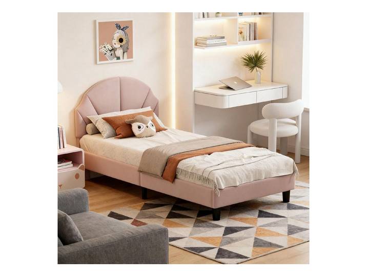 LuxusKollektion Polsterbett Polsterbett 90x200 rosa Samt