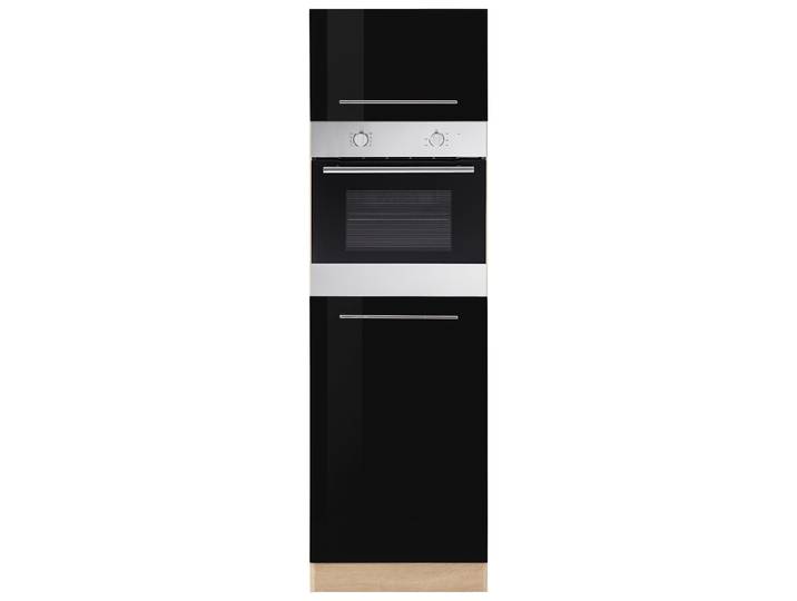 Backofenumbauschrank KOCHSTATION KS-Eton , schwarz (schwarz hochglanz), B:60cm H:200cm T:60cm, Schränke, Backofenumbauschrank
