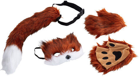 Set "Fuchs", rot/braun, 4-teilig