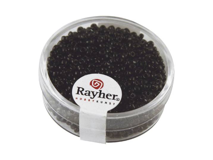 Rayher Rocailles Schwarz Opak 2 mm 17 g