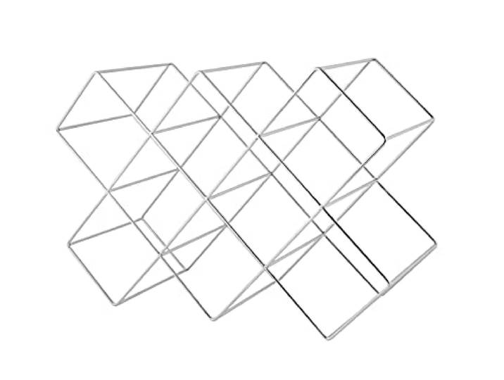 ECHTWERK Casier à vin pour jusqu'à 8 Bouteilles\, casier à Bouteilles indépendant\, Support pour Bouteilles de vin\, Stockage de vin\, Rangement de vin\, 46 x 16\,6 x 31 cm\, édition argentée