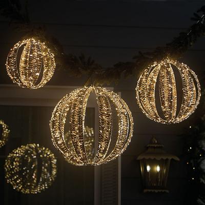"Gold Foil Micro LED Twinkle Orb - 12"" - Ballard Designs"