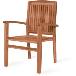 OUTFLEXX Washington Stapelsessel, natur, Teakholz, 62 x 56 x 92 cm
