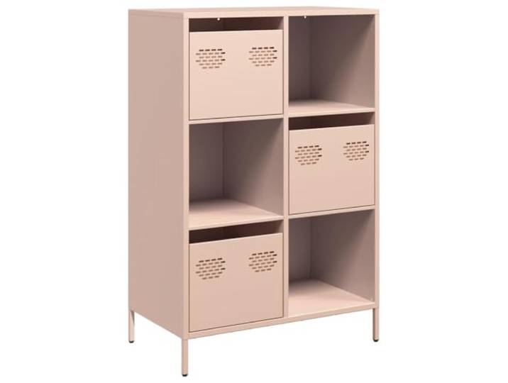 HKTMGDNG Highboard Rosa 68x39x103,5 cm Kaltgewalzter Stahl Kommode Modernes Standregal fürs Schlafzimmer und Büro, mit 3 Schubladen und 3 Fächern für geordnete Aufbewahrung im Alltag.