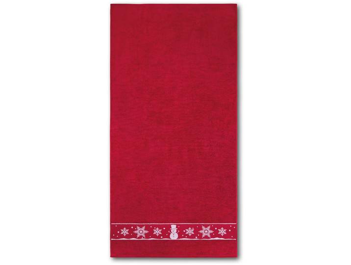 Duschtuch DYCKHOFF Schneemann , rot (granat), B:70cm L:140cm, Frottier, Frottier, Handtücher, Duschtuch, Made in Germany