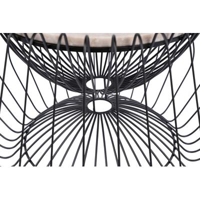 Beistelltisch KAYOOM "Malibu 325, Beistelltisch mit edler Marmorplatte", braun (braun, schwarz, schwarz, braun), B:60cm H:35cm T:60cm, Eisen, Marmor, Tische, Beistelltisch, ø-Marmorplatte: ca. 37 cm, angesagtes Metalldesign, pflegeleicht