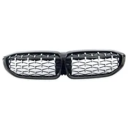 Diamant Wabengrill Kühlergril Schwarz Glanz Chrom Sport passend für BMW 3er G20 G21