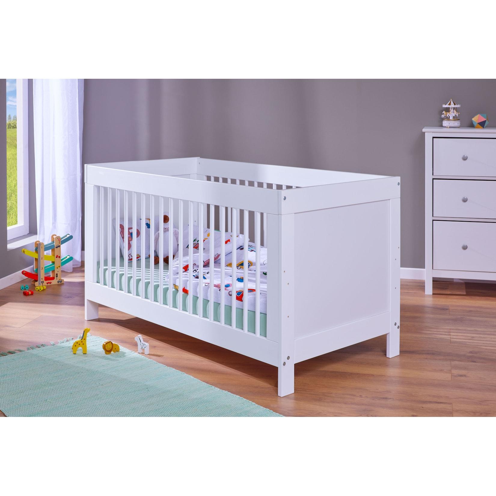 Inter Link Kinderbett Babybett Baila 70 x 140 cm - inkl. Höhenverstellbarer Lattenrost