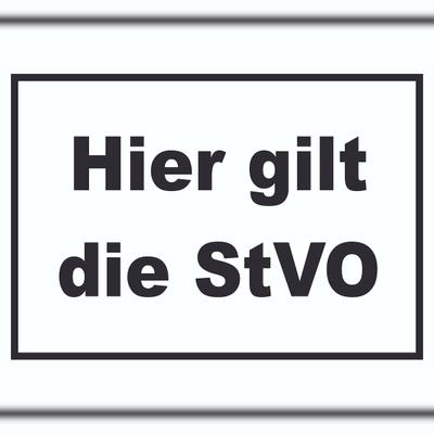 HB-Druck Hier gilt die StVO Schild Strassenverkehrsordnung A4 Rückseite selbstklebend