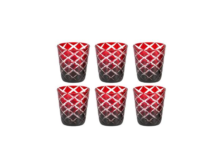 Premium Kristallgläser „Dio“ im 6er-Set, aus handgeschliffenem Glas, Rubinrot EDZARD