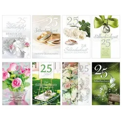 Magni, Grusskarte + Briefpapier, Glückwunschkarten 100 St. Silberhochzeit sortiert (100 Stk.)