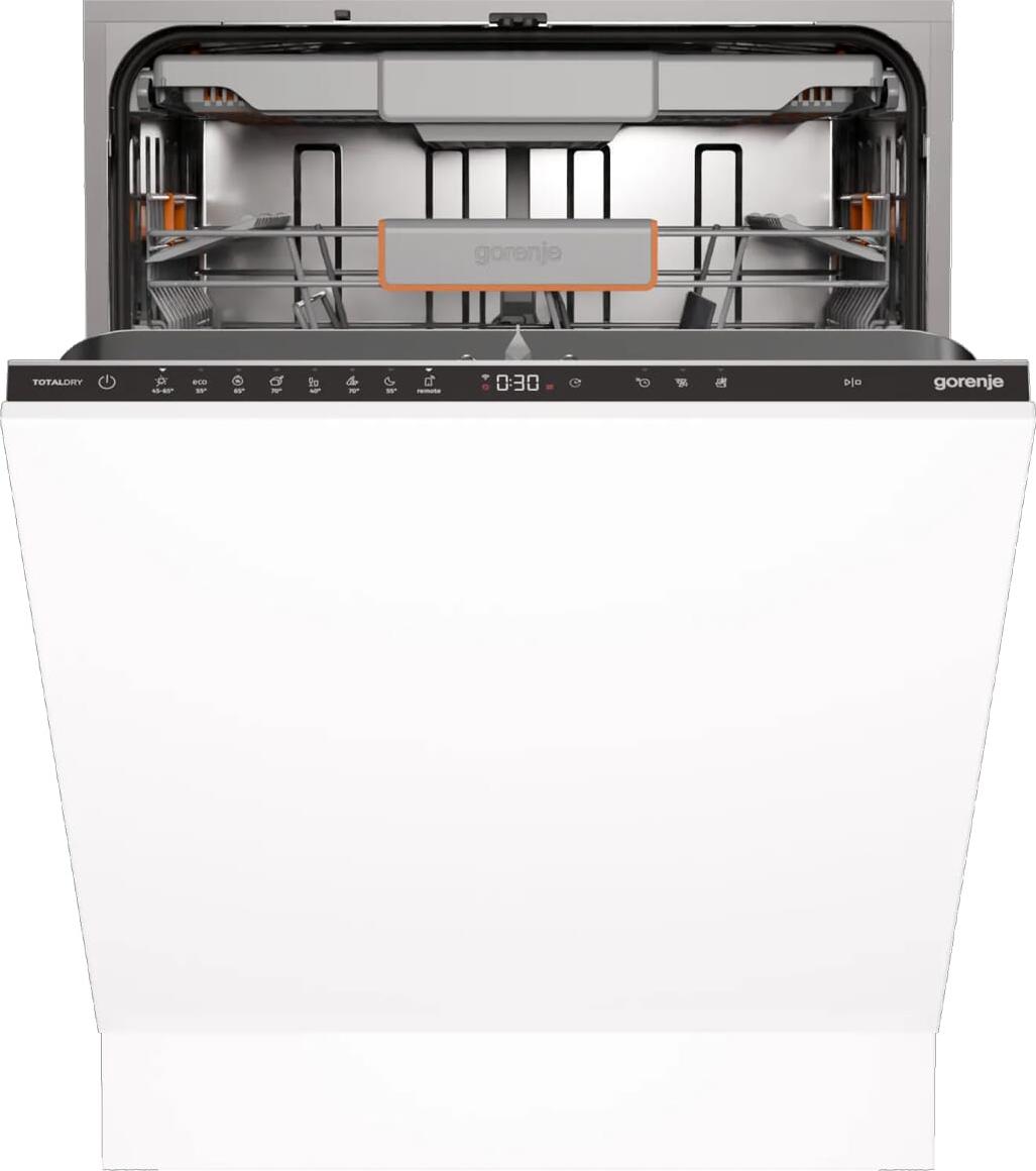 Gorenje GV673B65 vollintegrierter Geschirrspüler 60 cm, Unterbau, Standardgröße (60 cm), Edelstahl, Touchsteuerung, 2 Korb/Körbe, Korb