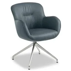 Segmüller Werkstätten Stuhlsessel Tilda02 Leder Blau Azur