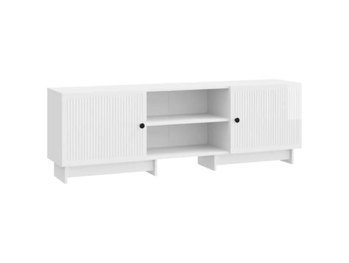 LMTYOENFG TV-Board Hochglanz Weiß 150x31x50 cm Holzwerkstoff Lowboard Stabiles Lowboard mit 2 Schwenktüren und Regal für Fernseher und Mediengeräte im Wohnzimmer oder Schlafzimmer.