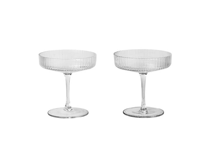 Ferm Living - Ripple Champagnerglas (2er-Set), klar