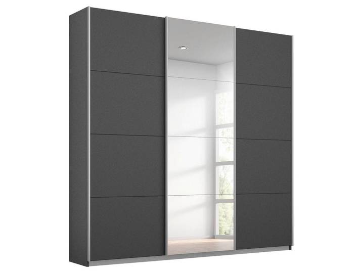 Luca Bessoni Schwebetürenschrank, Grau, 6 Fächer, 203x229x62 cm, Blauer Engel, BQ - Bündnis für Qualität, Schlafzimmer, Kleiderschränke, Kleiderschränke 3-türig