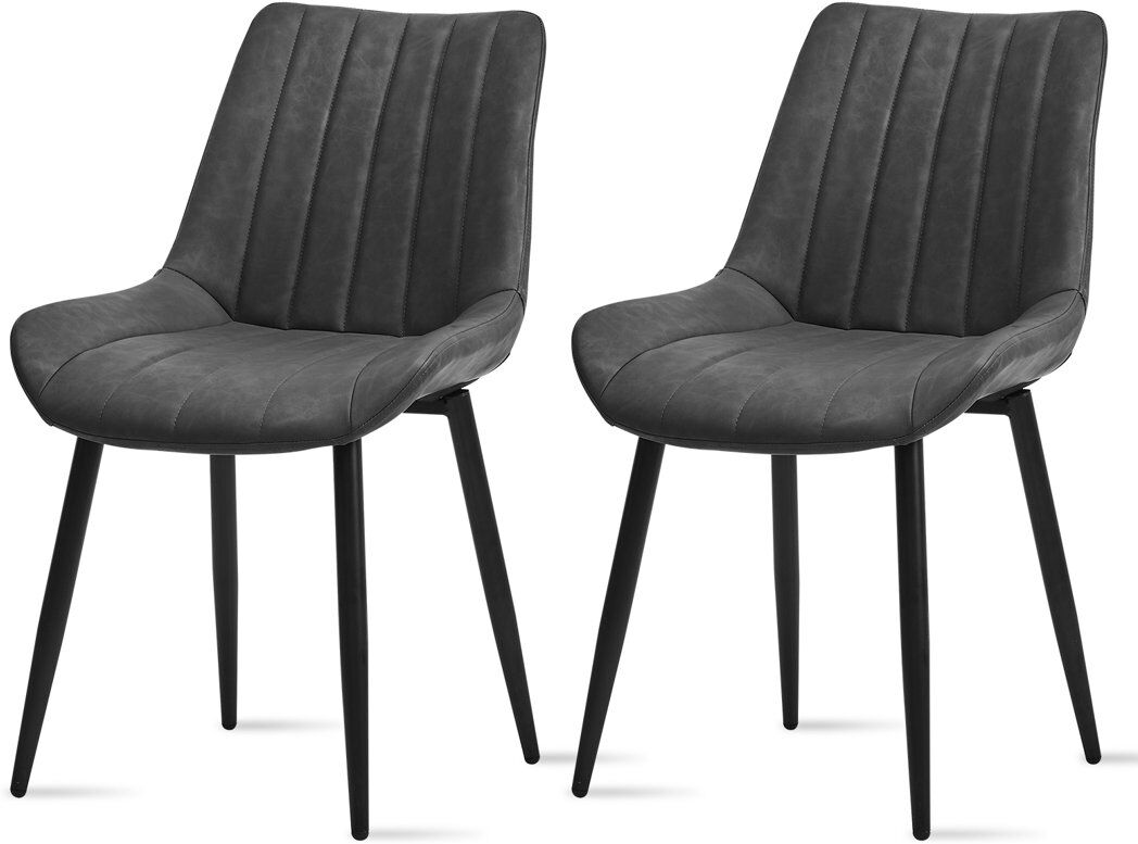 Latitude Run Dining Room Chairs,Faux Leather Kitchen Chairs With Metal Legs Grey 89cm H X 44cm W X 45cm D
