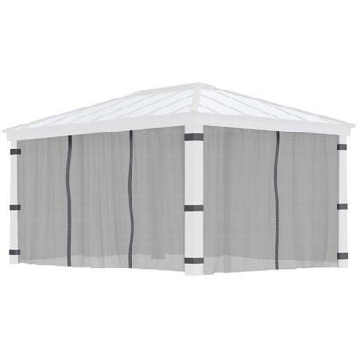 Pavillonseitenteil PALRAM - CANOPIA "Dallas", grau (anthrazit), B:440cm H:212cm, Polyester, Pavillonseitenteile, Insektenschutznetz Dallas 212 x 440