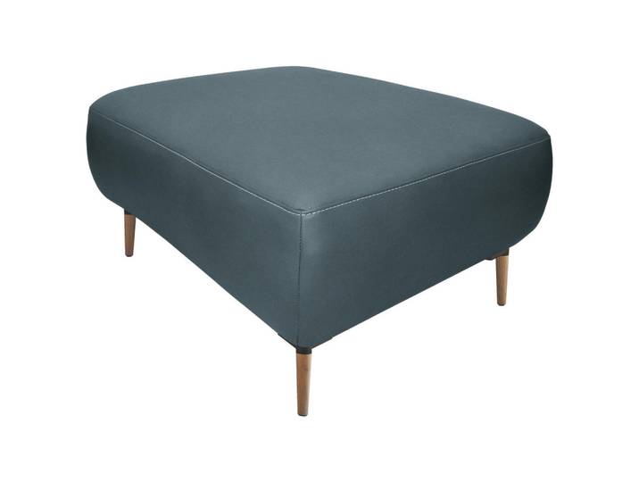 Valnatura Hocker, Blaugrau, Holz, Metall, Echtleder, Longlife-Leder, rechteckig, 65x46x55 cm, Goldenes M, Lederauswahl, Stoffauswahl, Wohnzimmer, Sessel, Hocker, Sitzhocker