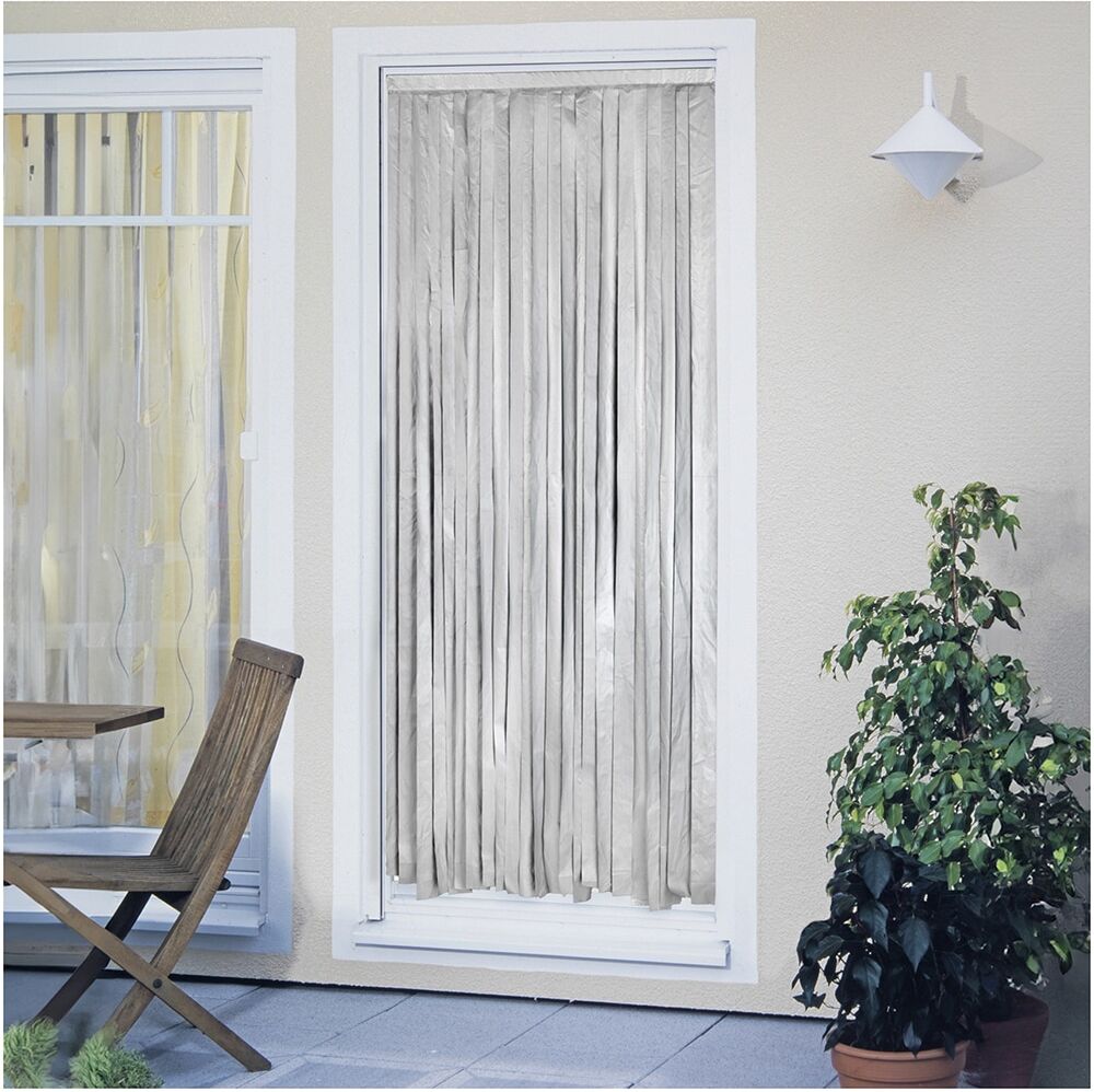 Türvorhang MAXIMEX "Insektenschutz", silber (silber matt), B:90cm H:200cm, Polyester, Polyester, Gardinen, Türvorhang, Zuschneidbar. Reflektiert Sonne und Hitze, Insekten- und Sichtschutz