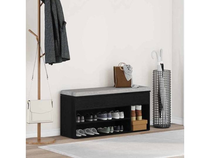 Banc à chaussures - VIDAXL - Chêne noir - 102x30 5x45 cm - 1 tiroir - Montage facile