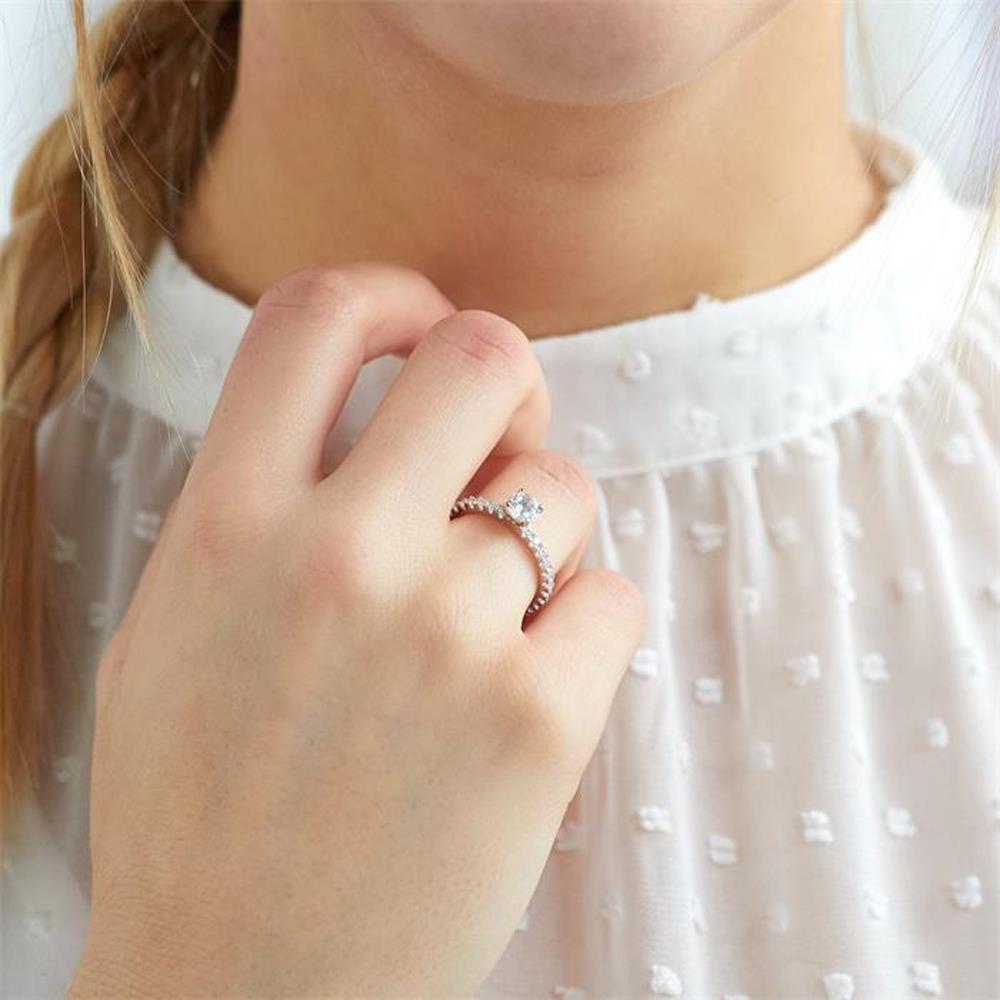Unique Steinbesetzter Verlobungsring 925er Silber silber