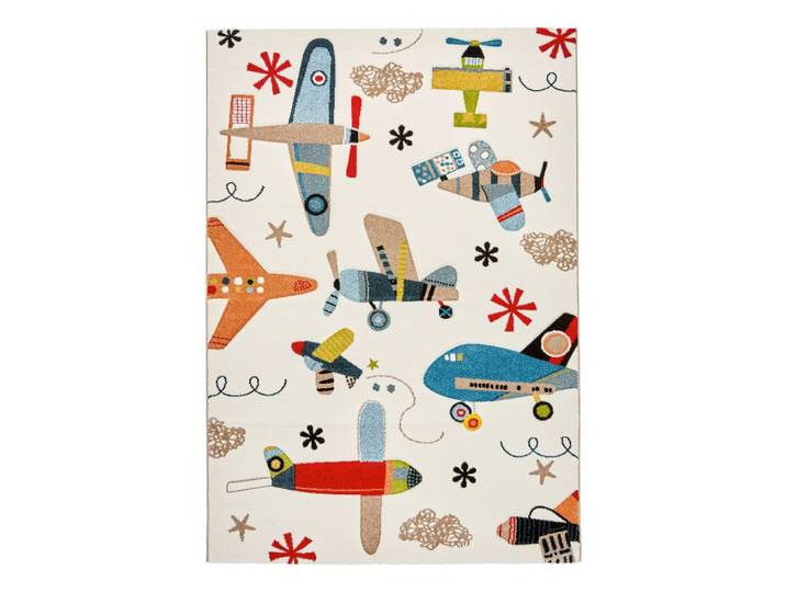 Kinderteppich Flugzeug in Bunt ca. 120x170cm