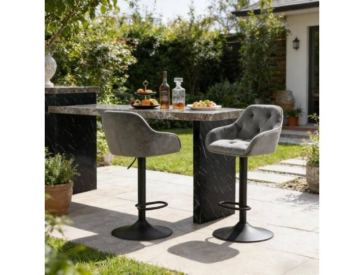 Lot de 2 chaises de bar avec dossier parfait pour cuisine et coin repas
