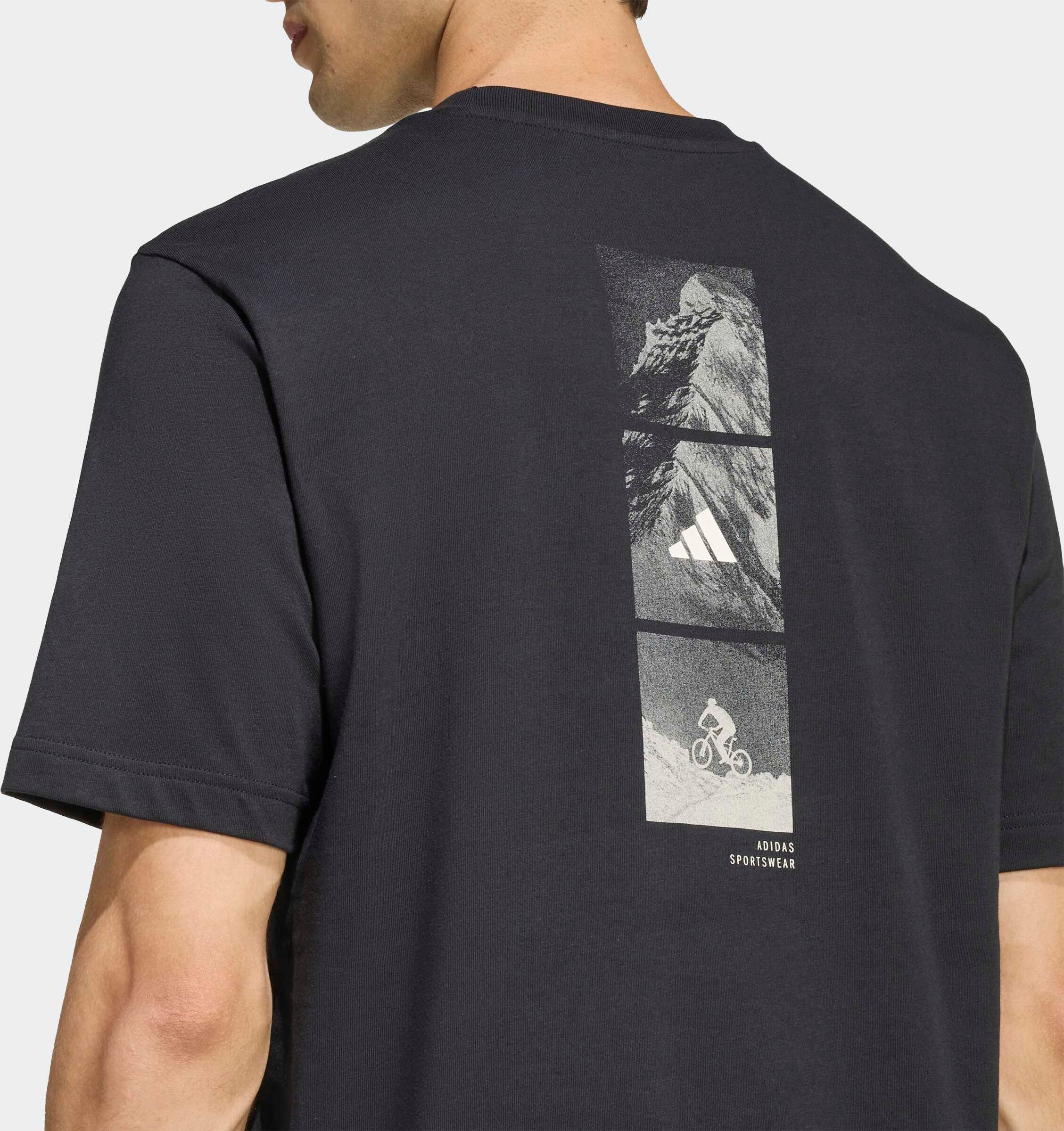 T-Shirt ADIDAS SPORTSWEAR "OUTDOOR MOUNTAIN BIKING GRAPHIC", Herren, Gr. XL, schwarz, Obermaterial: 100% Baumwolle, Rundhals, Shirts T-Shirt, mit Rundhalsausschnitt, Kurzarmdesign, ohne Verschluss
