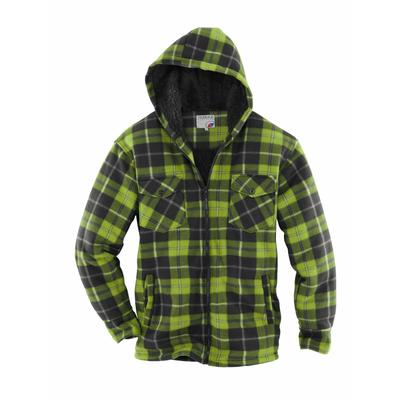 Thermohemd TERRAX WORKWEAR "Workwear Thermohemd mit Teddy", Herren, Gr. M, US, schwarz (schwarz, lime), Obermaterial: 100% Polyester PES., Hemden